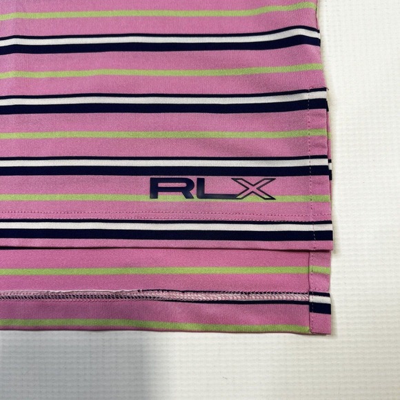 Ralph Lauren RLX Golf Polo Shirt Men’s Medium Blue Pink Striped Stretch Lot Of 2 - Picture 9 of 13